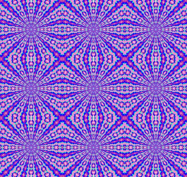 抽象幾何学的グリッドの背景 ピンク ダークブルーのシームレスな星と正方形のパターン — ストック写真
