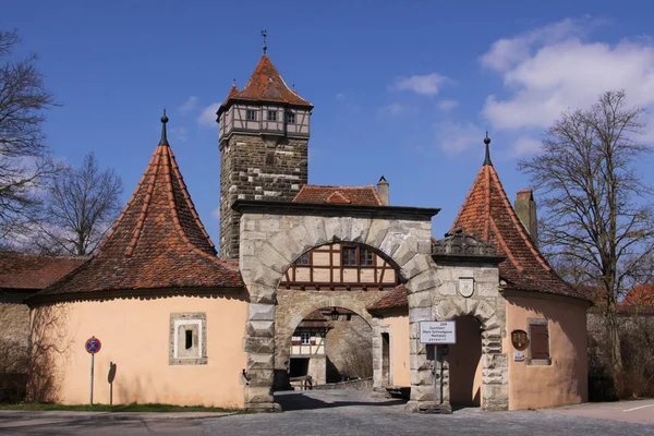 Rothenburg Der Tauber Είναι Μια Γερμανική Πόλη Στη Βόρεια Βαυαρία — Φωτογραφία Αρχείου