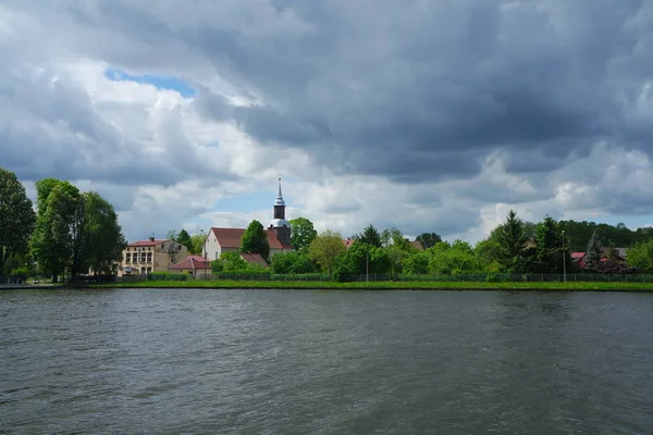 Villaggio Della Pomerania Occidentale Sulla Laguna — Foto Stock