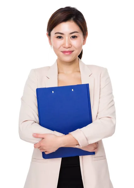 Business Woman Hold Clipboard — Stock Photo, Image
