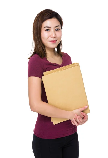 Woman Hold Folder — Stock Photo, Image