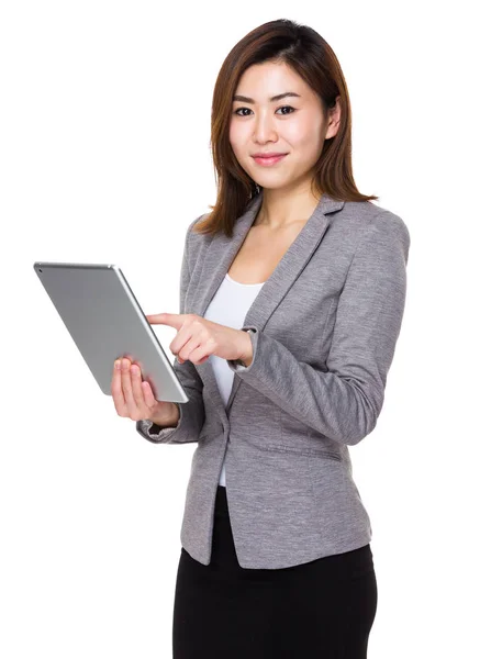 Young Businesswoman Use Tablet — Stock Photo, Image