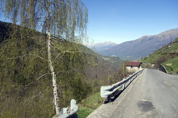 Strada Montagna Nelle Alpi Svizzere — Foto Stock