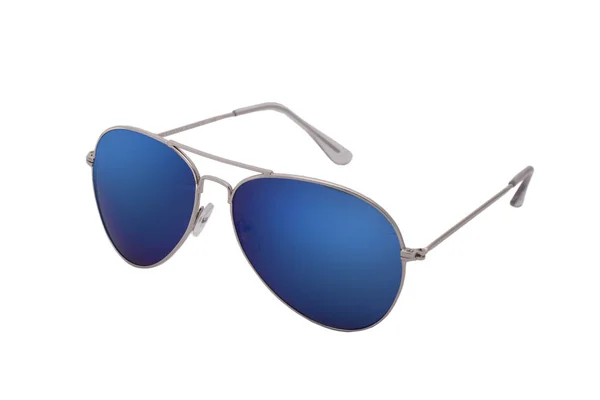 Modré Sluneční Brýle Aviator Sluneční Brýle Klasickém Stylu — Stock fotografie