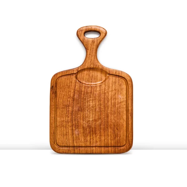 Old Grunge Wooden Cutting Board Isolated White Background Kitchen Utensils — Stock Photo, Image