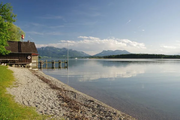 Uitzicht Chiemsee Vanuit Het Zwemgebied Bij Stadl Bovenste Bavaria — Stockfoto