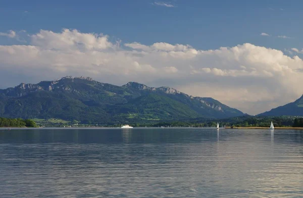 Θέα Του Chiemsee Από Κολυμβητήριο Του Stadl Άνω Bavaria — Φωτογραφία Αρχείου