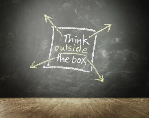 Think Box Concept Met Een Met Hand Getekende Vierkante Doos — Stockfoto