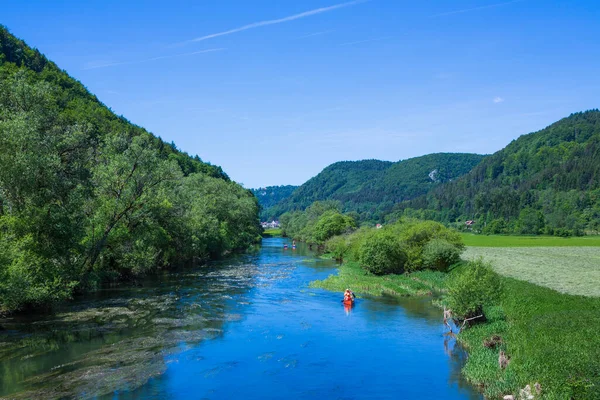 Canoa Nel Parco Naturale Alta Valle Danube — Foto Stock