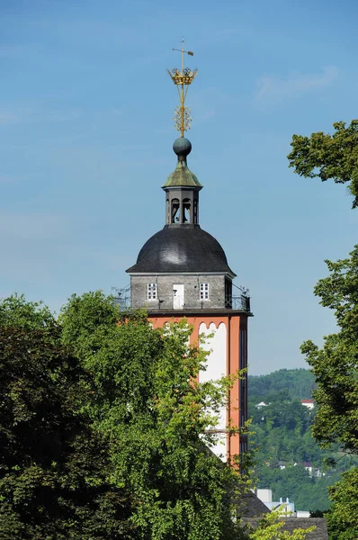 Nikolaikirche Mit Krone Siegen — Stockfoto