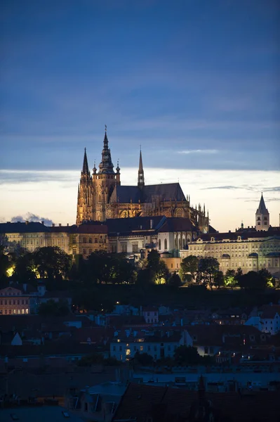 Vista Prefeitura Velha Hradcin Castelo Praga Catedral Vitus Prague Bohemia — Fotografia de Stock