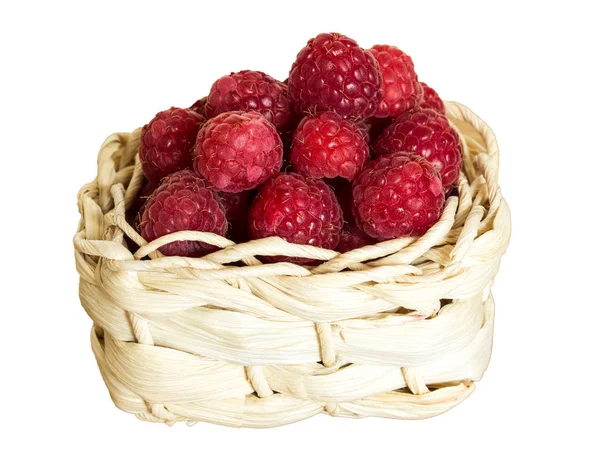 Himbeeren Korb Freigelassen — Stockfoto