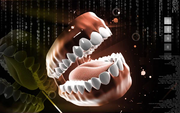 Digital Illustration Mouth Colour Background — Stock Photo, Image