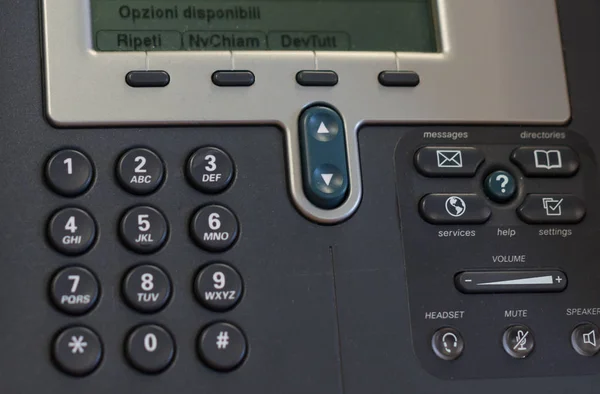 Telefone Escritório Com Botões Discagem — Fotografia de Stock