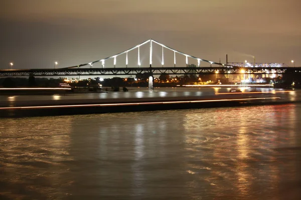 Rhine Bridge Moon Light — стоковое фото