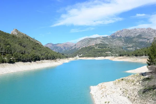 Der Fast Leere Stausee Guadalest Costa Blanca Spain —  Fotos de Stock