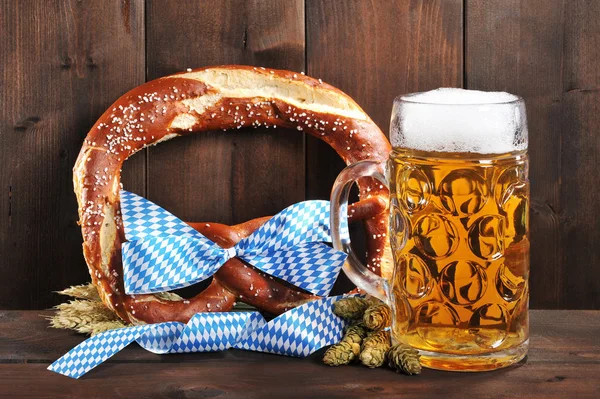Original Bavarian Xxl Oktoberfestbrew Com Jarro Cerveja Lúpulo Trigo Frente — Fotografia de Stock