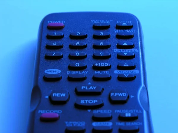 Close Overview Television Remote Control Detail Buttons Command Controls Remote — Stock Photo, Image