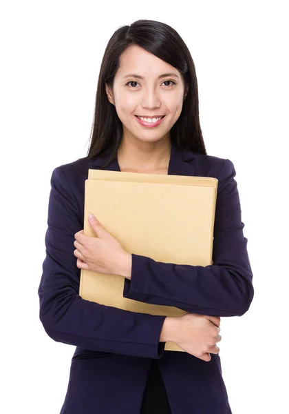 Businesswoman Hold Folder — Stock Photo, Image