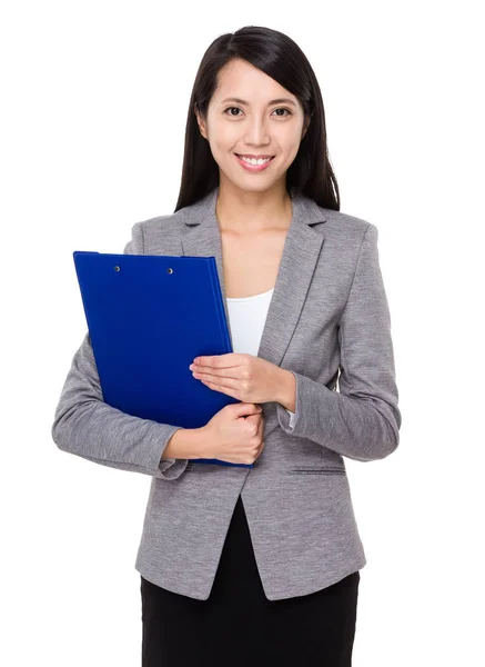 Businesswoman Hold Clipboard — Stock Photo, Image