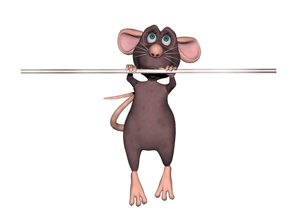 Mouse Cartoni Animati Posa Illustrazione Sfondo Bianco — Foto Stock