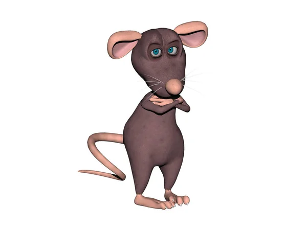 Cartoon Mouse Posing Illustration White Background — Stock Photo, Image