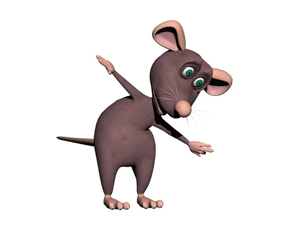 Cartoon Mouse Posing Illustration White Background — Stock Photo, Image