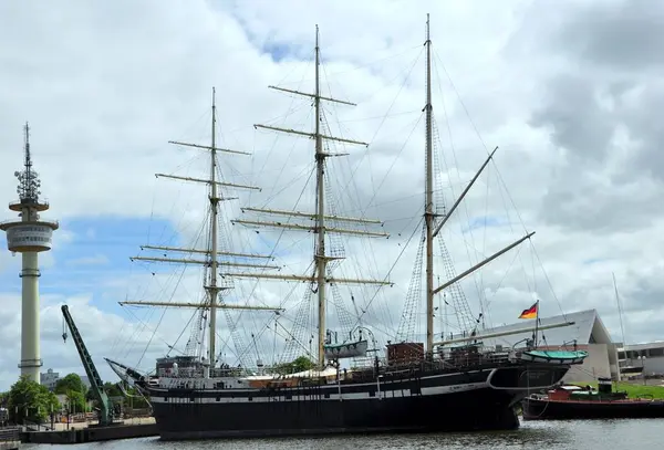 Restaurante Barcos Puerto Del Museo Bremerhaven — Foto de Stock