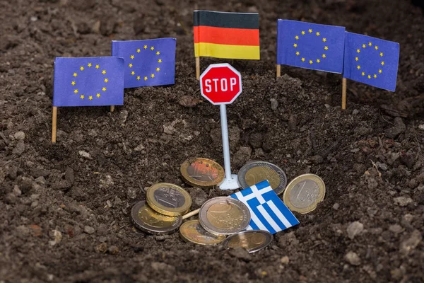 Caída Grecia Con Euro — Foto de Stock