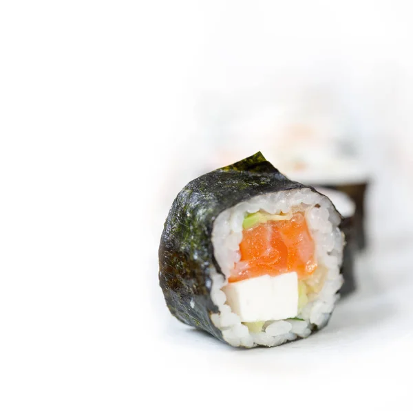 Macro Close Seleção Variedade Escolha Sushi Fresco — Fotografia de Stock