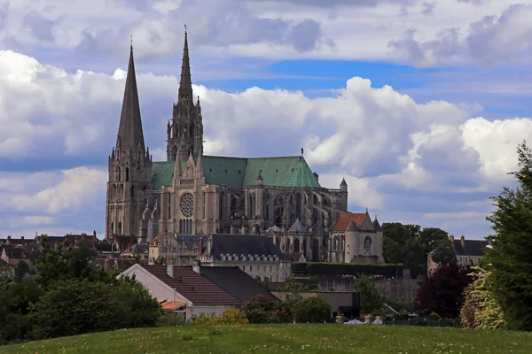 Vista Generale Della Cattedrale Notre Dame Chartres Modalità Paesaggio — Foto Stock