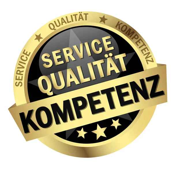 Bouton Rond Avec Bannière Expertise Qualité Service — Photo