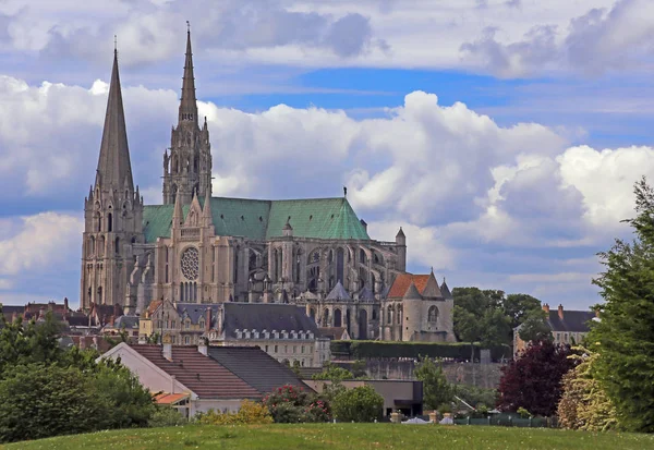 Vista Generale Della Cattedrale Notre Dame Chartres — Foto Stock