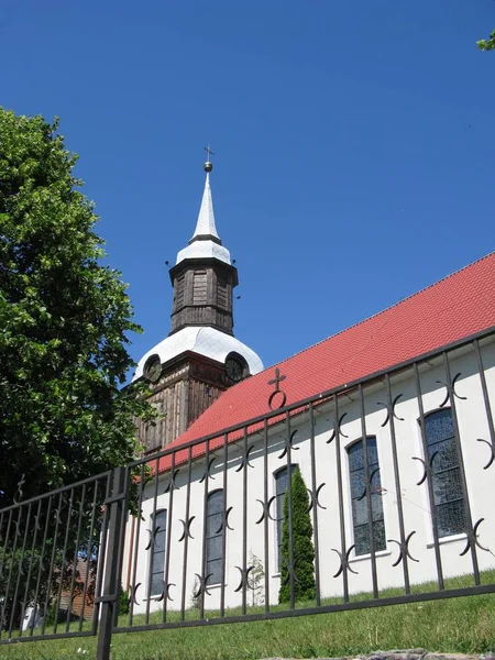 Iglesia Histórica Del Pueblo Pomerania Occidental — Foto de Stock