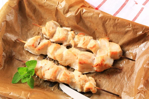 Chicken Skewers Baking Tray — Stock Photo, Image