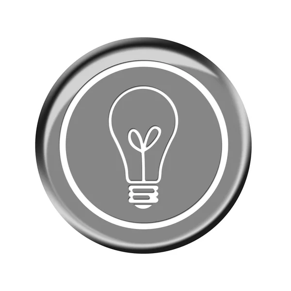 Idea Button Graphic Light Bulb — Stock Photo, Image