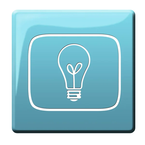 Idea Button Graphic Light Bulb — Stock Photo, Image