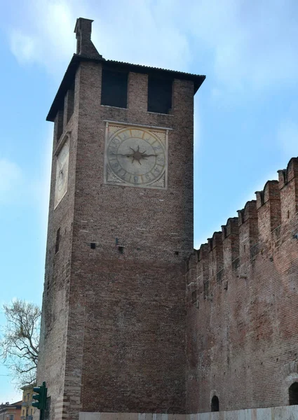 Verona Antigo Castelo Rio Itália — Fotografia de Stock