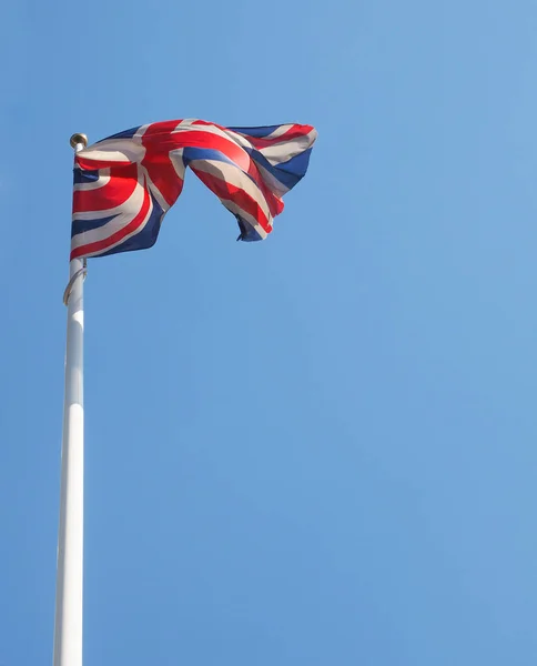 Nationale Vlag Van Het Verenigd Koninkrijk Europa Drijft Wind Blauwe — Stockfoto