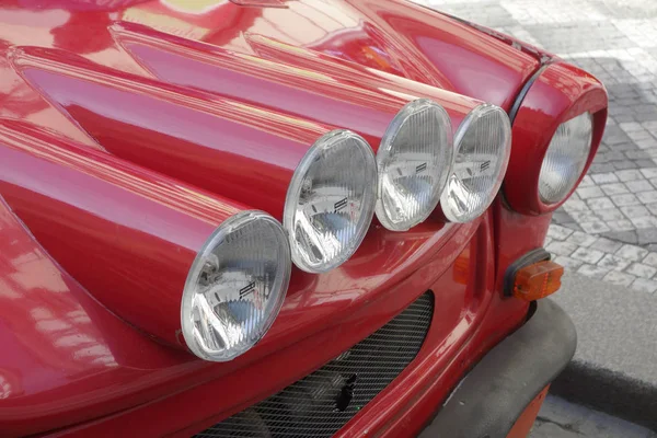 Close Red Car Headlight — Stock Photo, Image