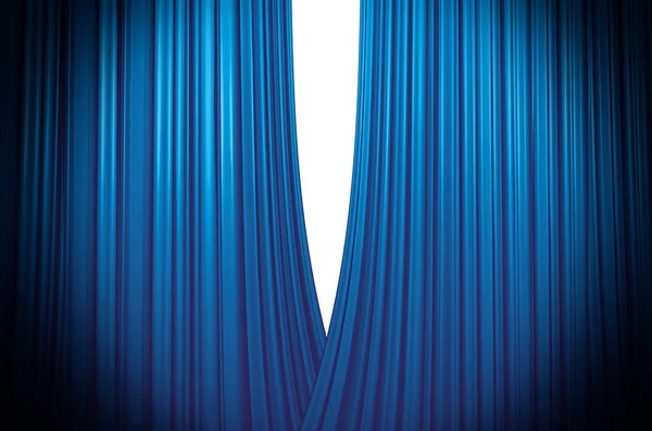 Illuminated Blue Curtain White Background Spotlight — Stock Photo, Image