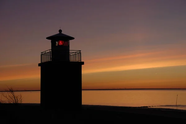 Sunrise Lighthouse Wyk Auf Foehr Schleswig Holstein Germany — Stock Photo, Image