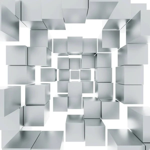 Cubos Aislados Blanco Ilustración Abstracta — Foto de Stock
