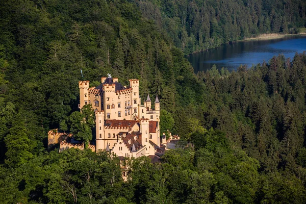 Castelo Hohenschwangau Lago Schwan — Fotografia de Stock