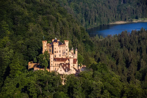 Zamek Hohenschwangau Schwansee — Zdjęcie stockowe