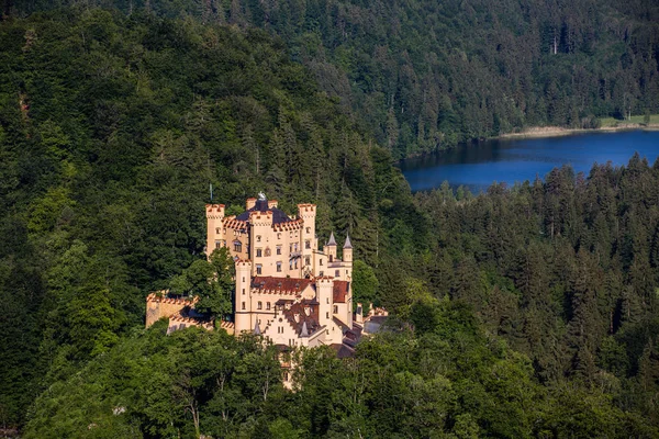 Kasteel Hohenschwangau Aan Het Meer Schwan — Stockfoto