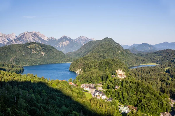 Hohenschwangau Alpsee Και Swansee — Φωτογραφία Αρχείου