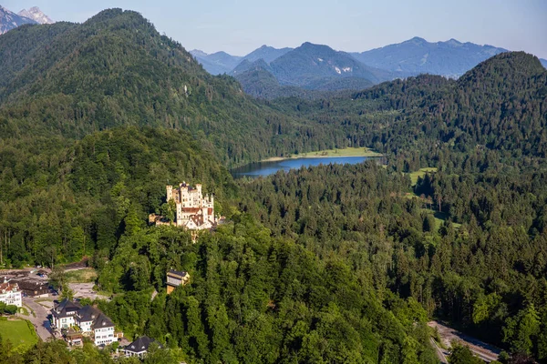 Hohenschwangau Κάστρο Alpsee Και Schwansee — Φωτογραφία Αρχείου