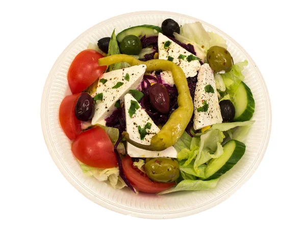 Griechischer Salatteller Kostenlos — Stockfoto