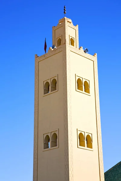 Das Geschichtliche Symbol Marokko Afrika Minarett Religion Und Blauer Himmel — Stockfoto